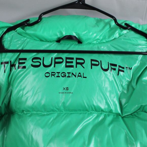 Aritzia Super Puff Jacket Womens XS Shorty Liquid Shine Hooded Puffer Goose Down - Picture 6 of 16